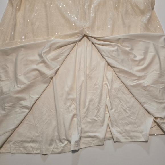 Rosetta Getty Sequin Short Sleeve Maxi Dress In Cream Size M - Picture 8 of 12